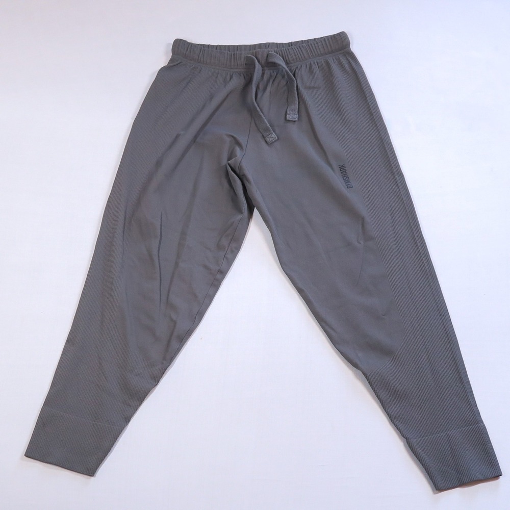 Gymshark Training Joggers Mens M Tapered Gray Ribbed Performance Pants